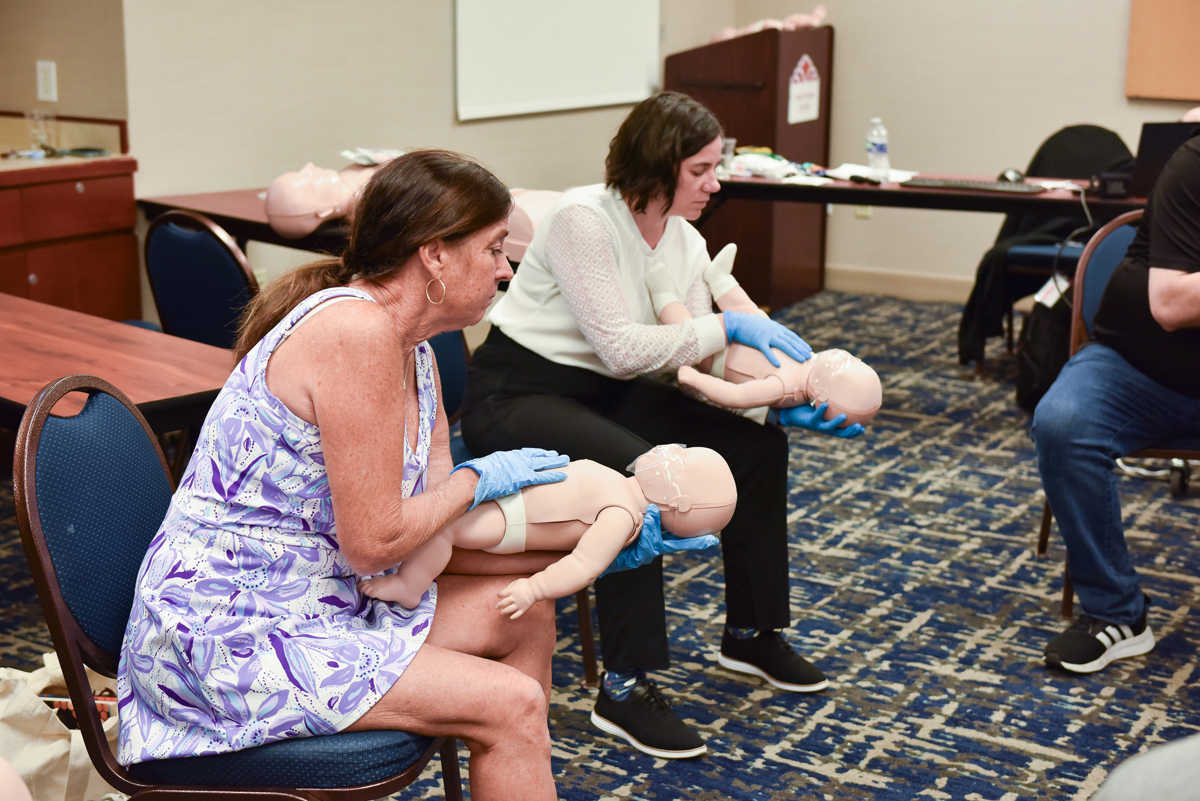 An instructor teaching a class